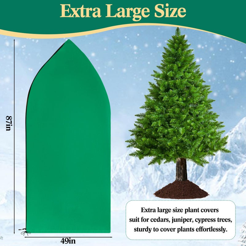 YVVZHOU PANN Zip A Tree Cover Freeze Protection, Thick Plant Protection Cover Bags for Outdoor Plants with Drawstring, Zip-Up Frost Blankets for Cedars, Juniper, Cypress Trees and Christmas Tree (1, Green) - Image 2