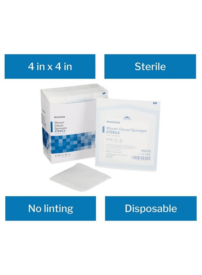 McKesson Woven Gauze Sponges, Sterile, 12-Ply, 100% Cotton, 4 in x 4 in, 2 per Pack, 25 Packs, 50 Total - Image 3