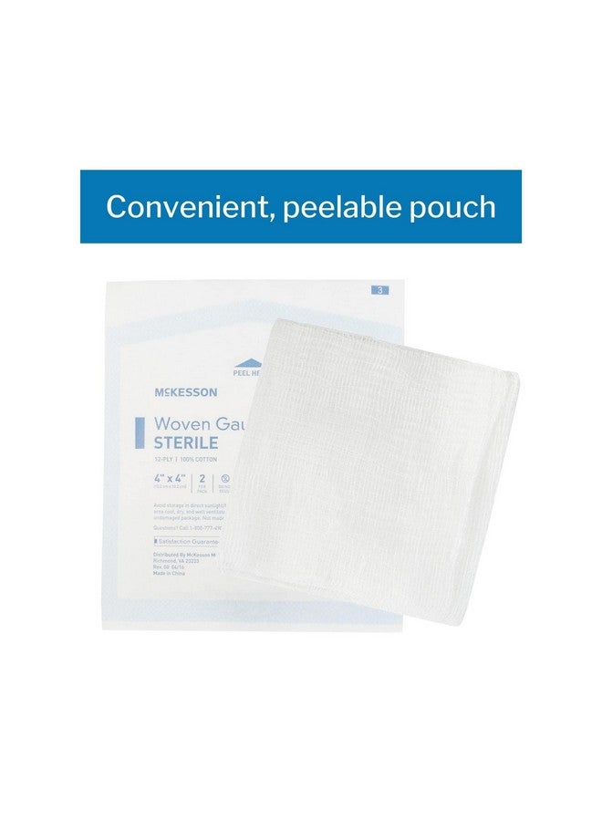 McKesson Woven Gauze Sponges, Sterile, 12-Ply, 100% Cotton, 4 in x 4 in, 2 per Pack, 25 Packs, 50 Total - Image 4