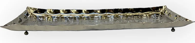 افمير Hammered Copper Ruffled Rectangular Tray