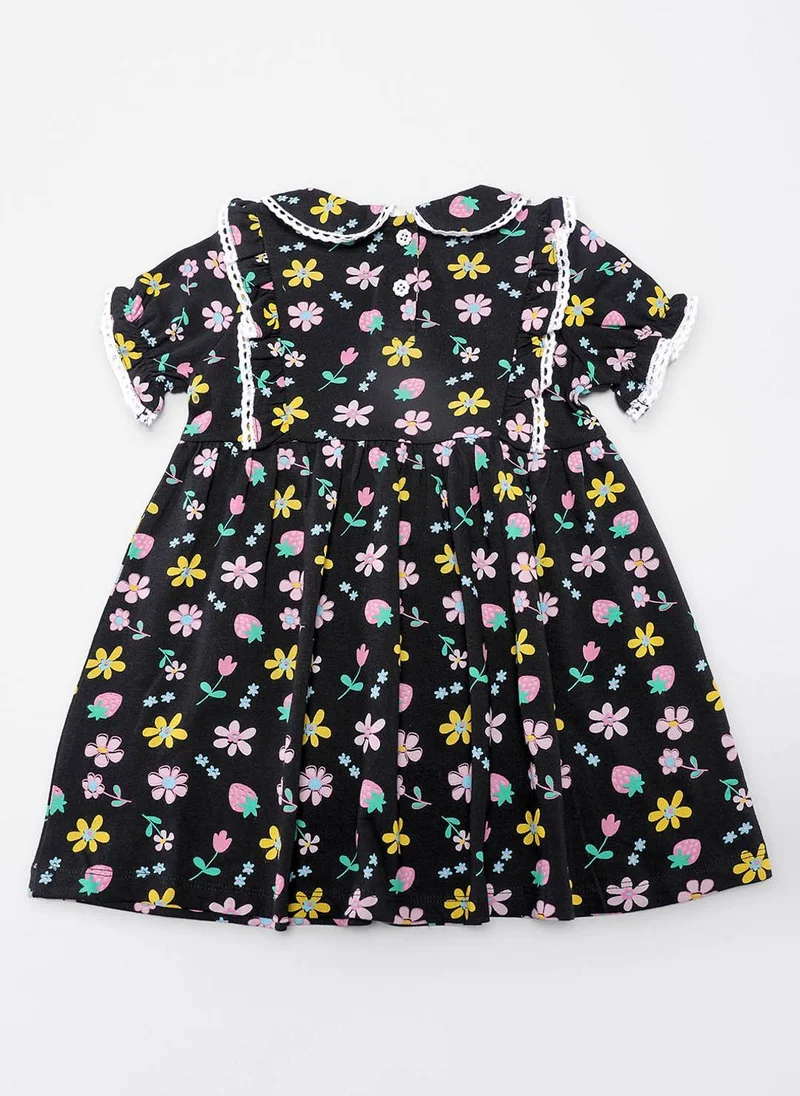 Nautinati Nautinati Girls' All Over Print Knee Length Dress