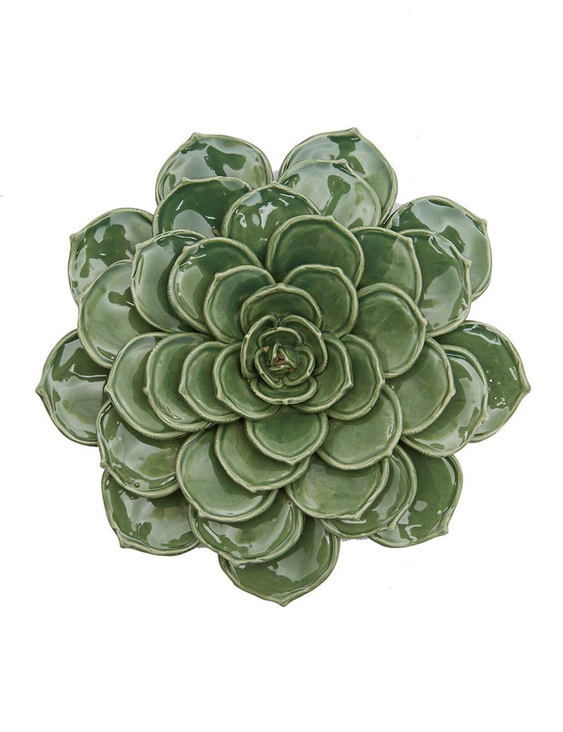 SEINHIJO Ceramic Flower Wall Decor 3D Wall Art Sculpture Modern Arts Gifts Green 67inch