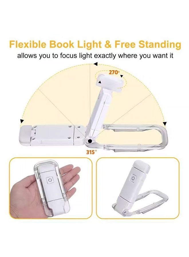 مصباح قراءة كتب قابل لإعادة الشحن عن طريق USB، مستويي سطوع، مصباح قراءة كتب قابل للشحن، مصباح كتاب للعناية بالعيون للأطفال، (أبيض) - Image 4