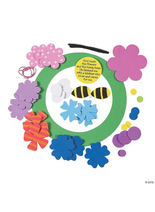 Fun Express Foam Flower Wreath for Mom Craft Kit - Makes 12 - DIY Craft Gifts for Kids - Image 3
