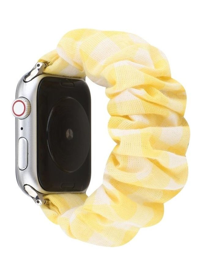 NIBEMINENT Hair Ring Watchband For Apple Watch Series 7 41mm/6 & SE 5 4 40mm/3 2 1 38mm Yellow - Image 1