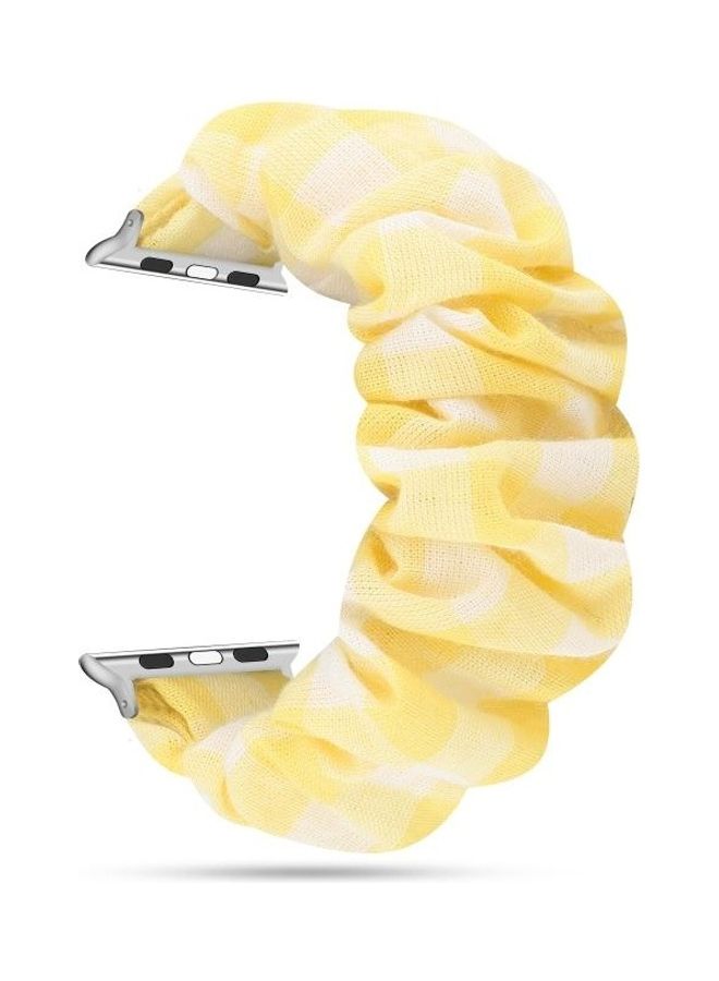 NIBEMINENT Hair Ring Watchband For Apple Watch Series 7 41mm/6 & SE 5 4 40mm/3 2 1 38mm Yellow - Image 2