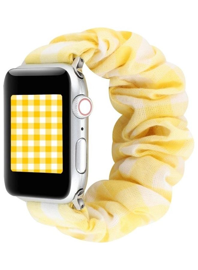 NIBEMINENT Hair Ring Watchband For Apple Watch Series 7 41mm/6 & SE 5 4 40mm/3 2 1 38mm Yellow - Image 4