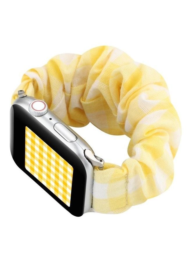 NIBEMINENT Hair Ring Watchband For Apple Watch Series 7 41mm/6 & SE 5 4 40mm/3 2 1 38mm Yellow - Image 5
