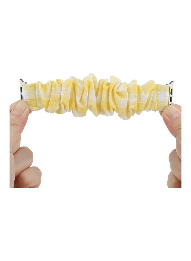 NIBEMINENT Hair Ring Watchband For Apple Watch Series 7 41mm/6 & SE 5 4 40mm/3 2 1 38mm Yellow - Image 3