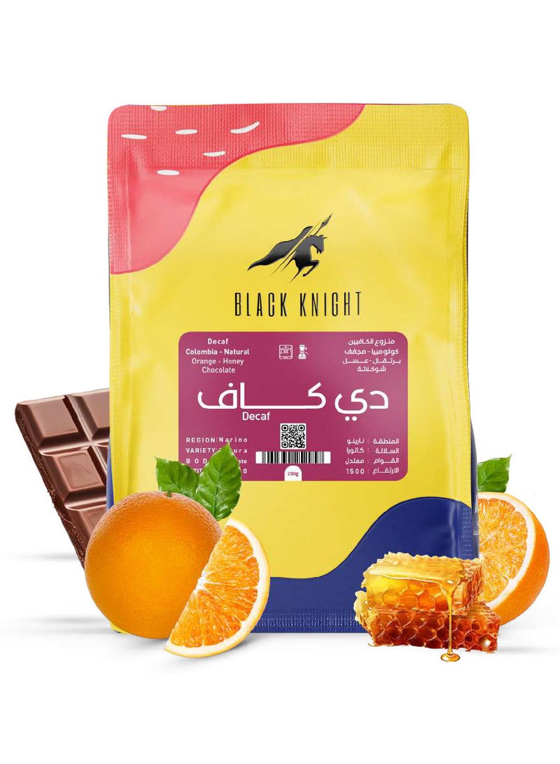Black Night COFFEE BEAN BLACK KNIGHT Colompia DECAF 250G - Image 1