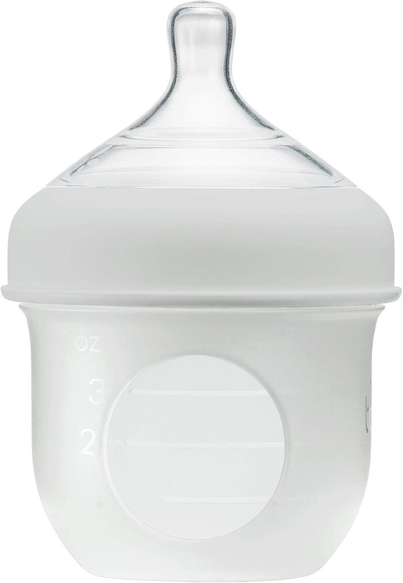 Boon NURSH Reusable Silicone Pouch Bottles, 4 Ounce (Gray) - Image 1