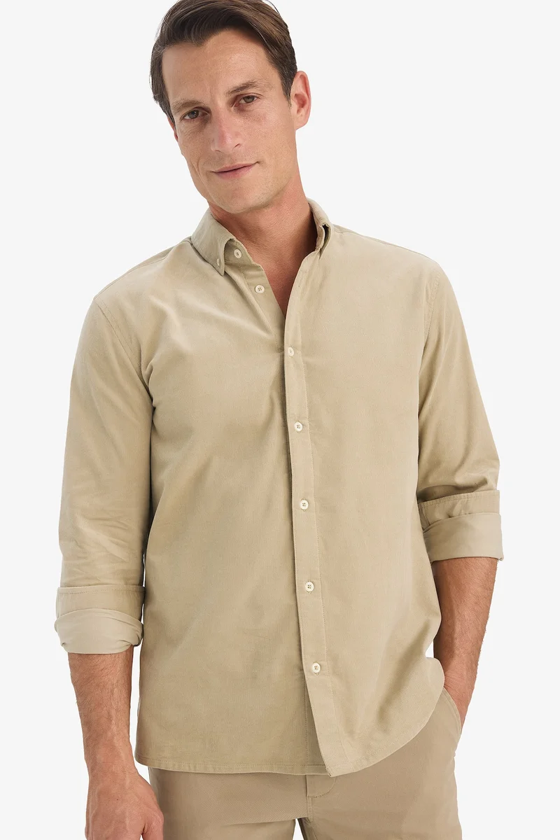 Regular Fit Polo Shirt Velvet Long Sleeve Shirt