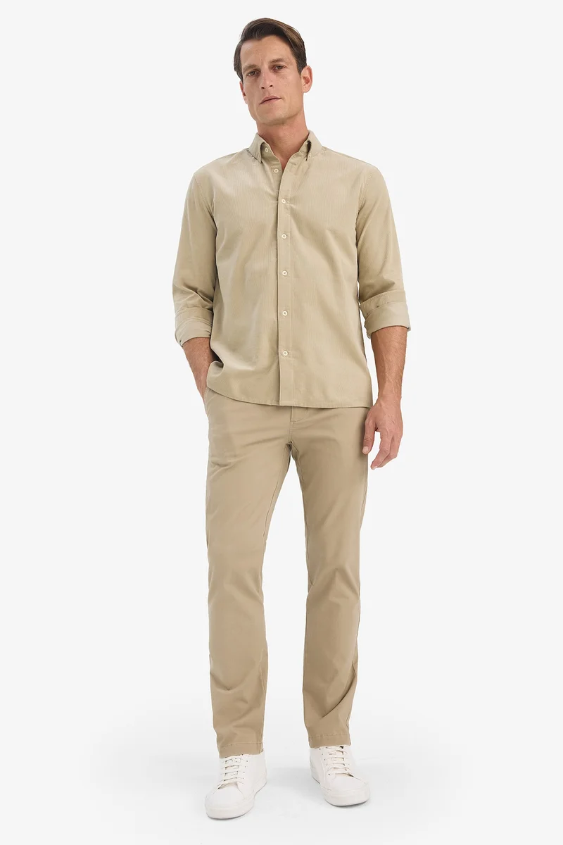 ديفاكتو Regular Fit Polo Shirt Velvet Long Sleeve Shirt