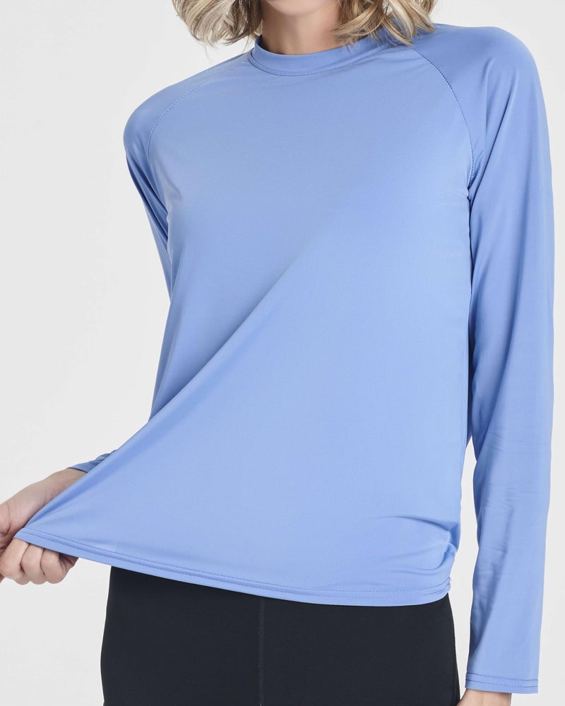 REALESSENTIALS Real Essentials 4 Pack: Women's Long Sleeve Rash Guard Moisture Wicking Shirts - Sun Protection Quick Dry SPF 50+ Tops, Long Sleeve Set 8, Large - Image 5