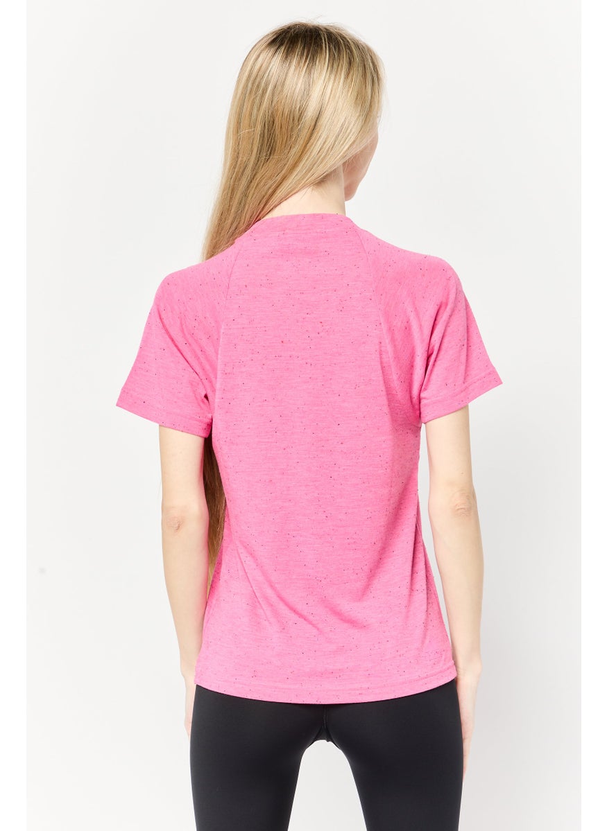 Adidas Women Sportswear Fit Short Sleeve Outdoor T-Shirt, Pink  - Image 2