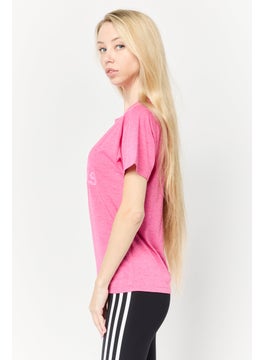 Adidas Women Sportswear Fit Short Sleeve Outdoor T-Shirt, Pink  - Image 3