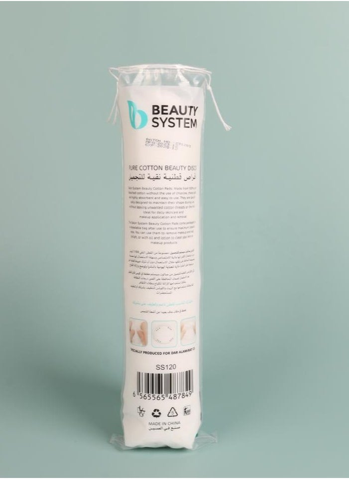 BEAUTY SYSTEM Cotton Ultra Soft Multi Layer Design For Makeup Removal 120 Pads  - Image 2