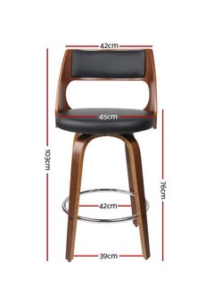 Woplek Brown&Black Stylish Luxury Wooden Modern Comfort Bar Chair  - Image 4
