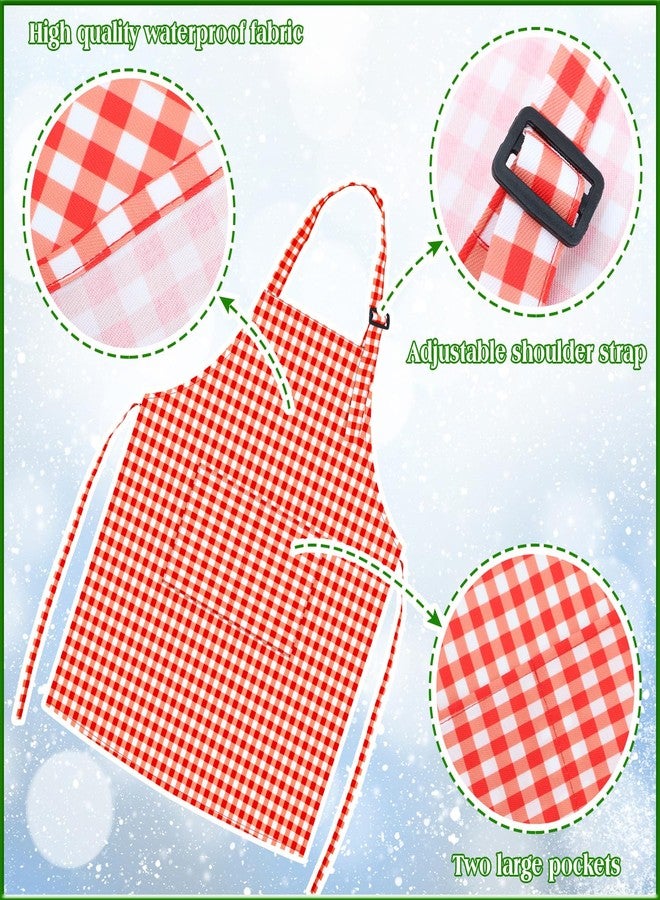 TOPWAYS Kids Aprons for Girls Toddler Aprons for Kids Toddler with Pocket for Painting Cooking Baking Art Gardening Craft (Red, L) - Image 4