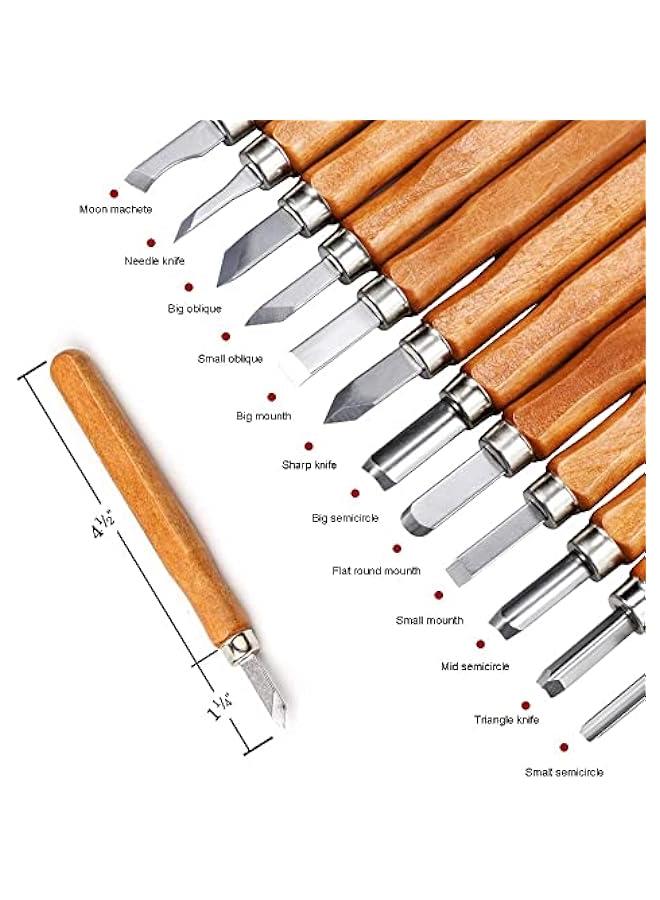 FYLX Wood Carving Tools Set for Precision Craft Knife Hobby Stainless Steel Blades Cutting Scrapbooking Stencil DIY Project Fruit Vegetable  - Image 3