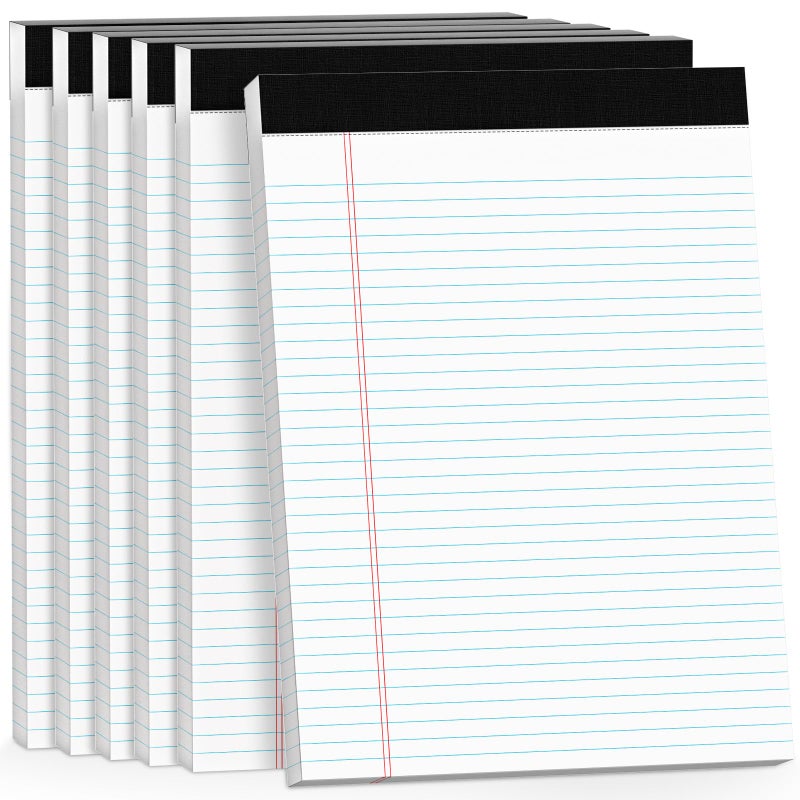 AILZFEI 6 Pack Legal Pads 8.5 x 11 College Ruled White Paper Note Pad Narrow Ruled 50 Sheets Notepad Perforated Writing Pad Clear Print 8x11 Legal Pads Pads of Paper - Image 1