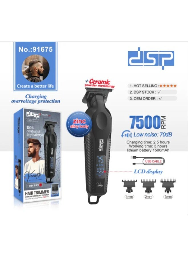 DSP shaver, digital display, lithium battery, 3 combs, 91675 - Image 4