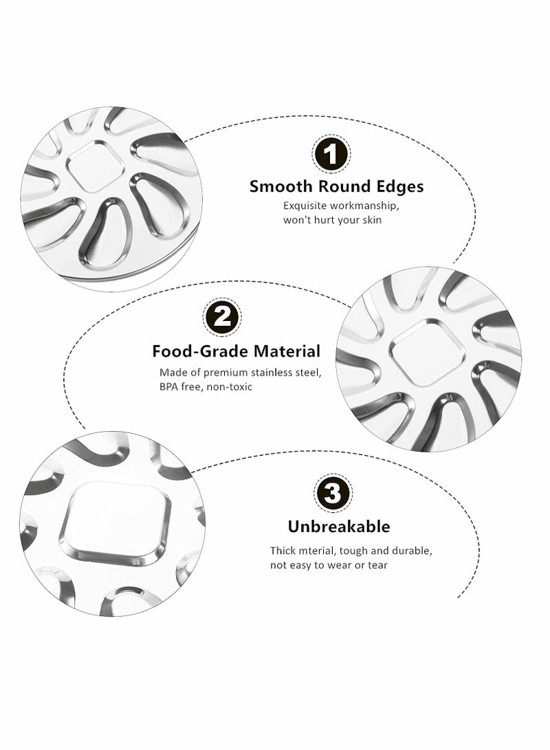 Zikra Oyster Plate, Stainless Steel Oyster Plate, 3Pcs Grill Pan Serving Trays, 8 Slots Oyster Grill Pan, Oyster Shell Shaped Tray for Oysters, Sauce and Lemons, for Home Restaurant (9.8 Inch) - Image 5