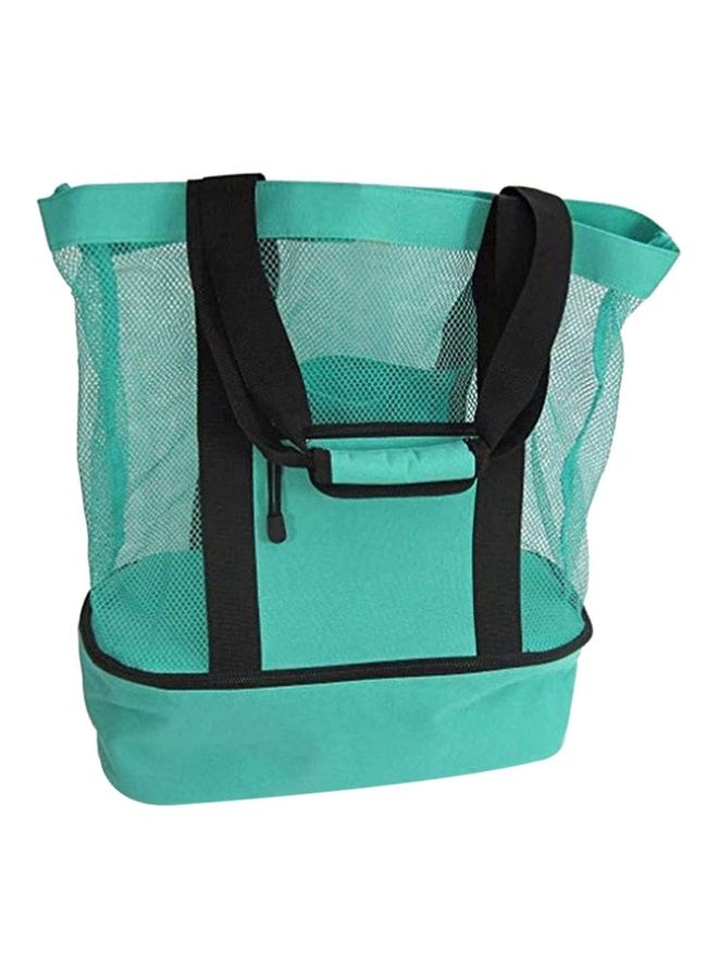 NIBEMINENT Mesh Large Beach Tote Zipper with Insulated Cooler Bag - Image 1