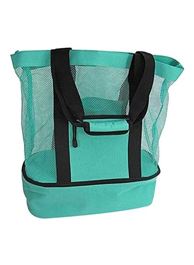 NIBEMINENT Mesh Large Beach Tote Zipper with Insulated Cooler Bag - Image 2
