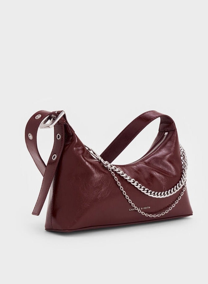Charles & Keith Atwood Chain Crinkle Hobo Bag - Image 2