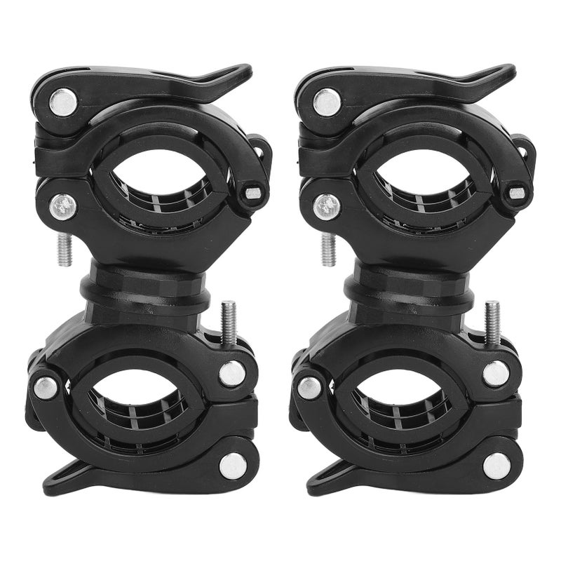 Walker Cane Holder 360 Degree Rotation ABS Black - Adjustable Stable Fit For 1.8-3.8cm Tubes Versatile Cane Holder For Elderly Mobility Aids Wheelchairs Scooters - Image 2