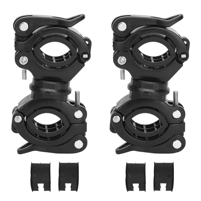Walker Cane Holder 360 Degree Rotation ABS Black - Adjustable Stable Fit For 1.8-3.8cm Tubes Versatile Cane Holder For Elderly Mobility Aids Wheelchairs Scooters - Image 1