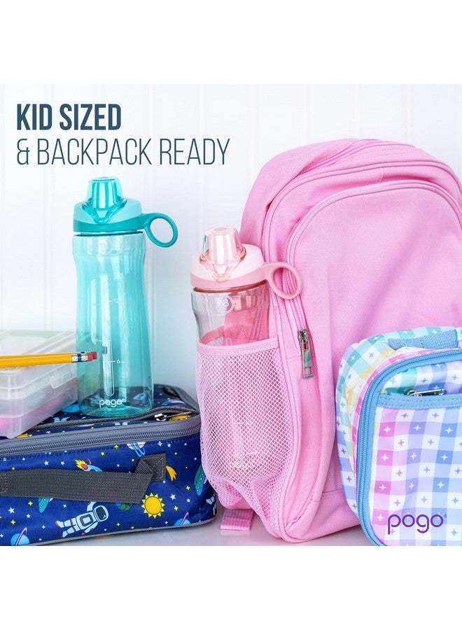 Pogo Plastic Water Bottle with Soft Straw Lid and Carry Handle, BPA Free, Dishwasher Safe, 18oz, Lilac - Image 2