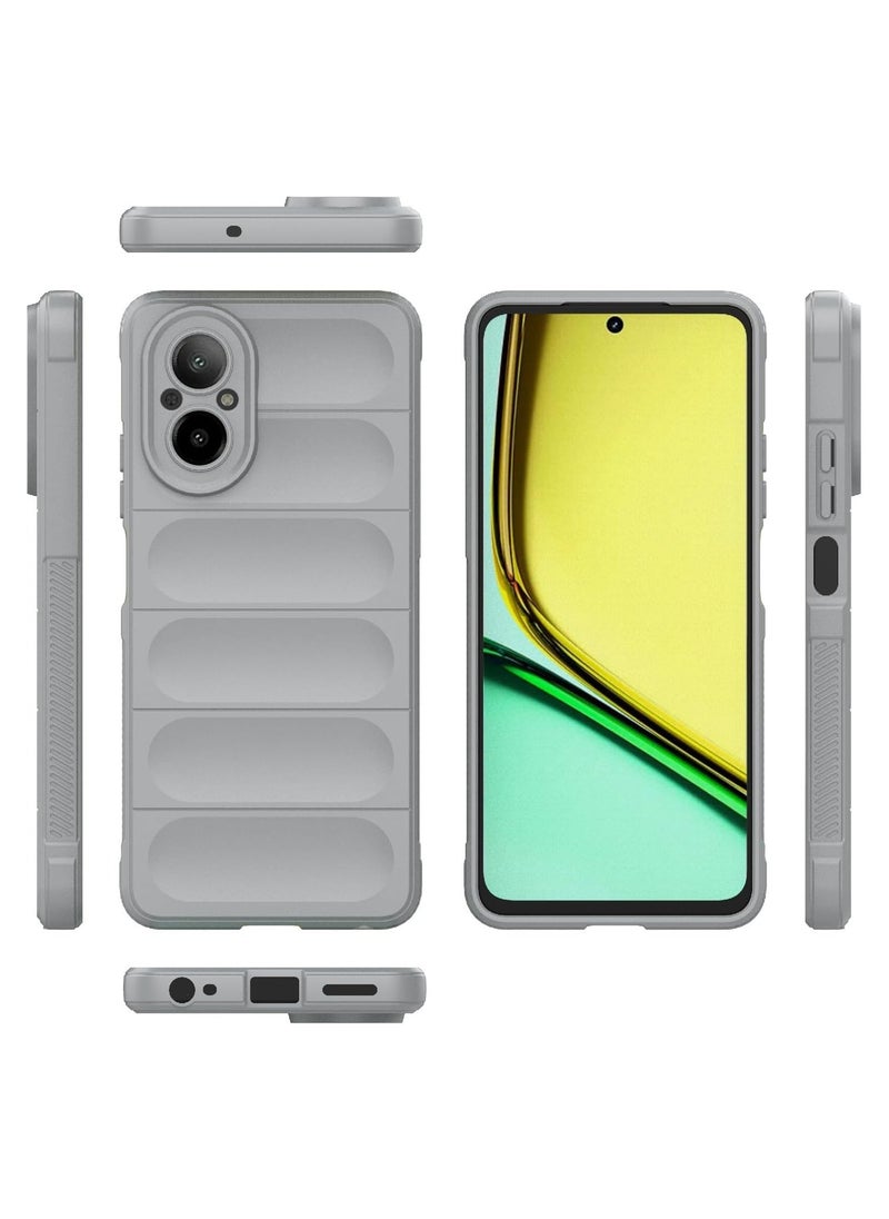 Generic - Premium Protection Back Silicone Case Compatible with Realme C67 Magic Shield Shockproof Case with Camera Protection (Grey) - Image 1
