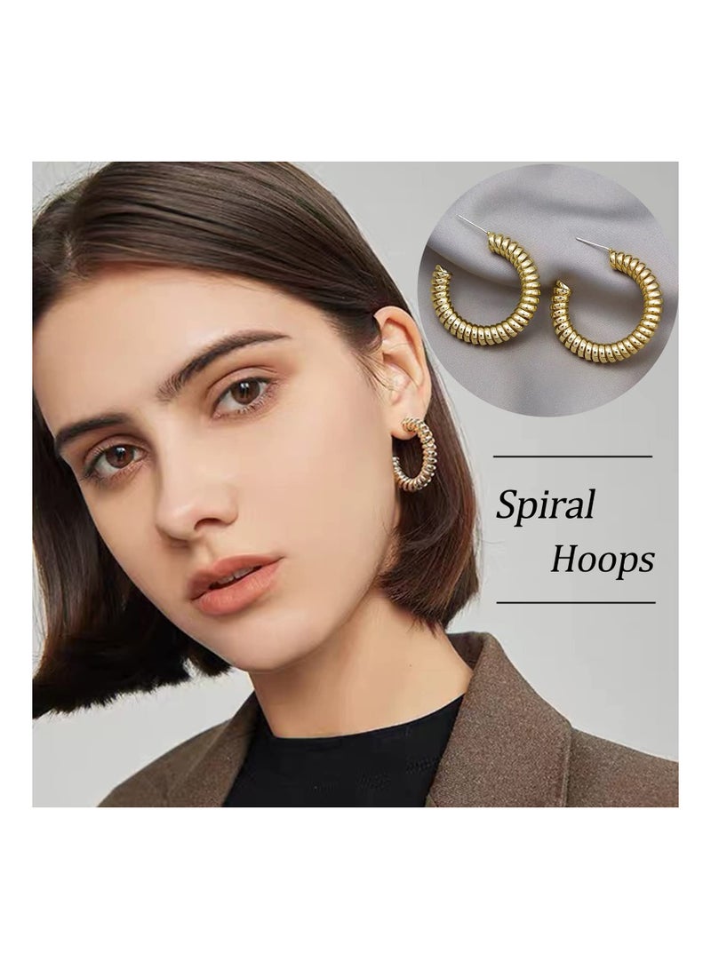 SYOSI 44 Pairs Gold Hoop Earrings Set for Women, Fashionable Dangle Heart Earrings Statement Pearl Earrings Collection Hypoallergenic Chunky Hoops Set Elegant Gold Earring Set for Birthday Party Gift - Image 4