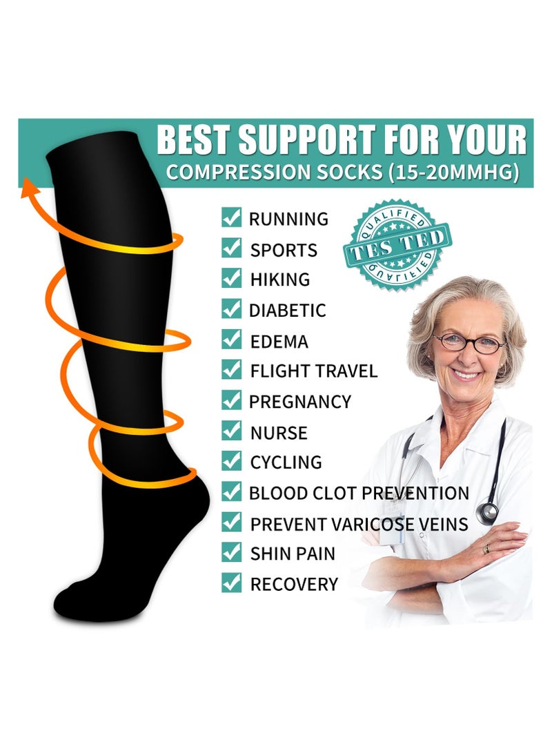 Loquat 3 piece Medical Compression Socks-Compression Socks For Women and Men Circulation Relief for Calf and Sole Fatigue, Best Support for Nurses, Running, Hiking and Recovery - Image 4
