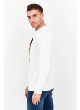 Levi's Men Crew Neck Long Sleeve Graphic Print Sweatshirt, White  - Image 4