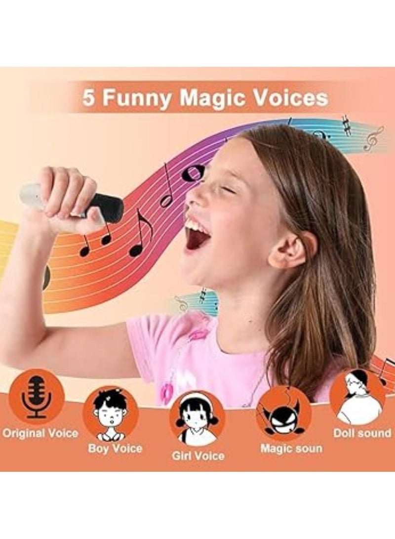 بيتا جهاز كاريوكي ميني من PEETTA للأطفال والكبار، مكبر صوت كاريوكي محمول بتقنية البلوتوث، جهاز كاريوكي ميني مع ميكروفونين لاسلكيين وأضواء LED، هدايا عيد ميلاد وألعاب للبنات والأولاد والعائلة (باللون البيج). - Image 4