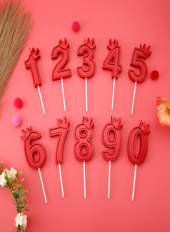 AIEX 3 Inch Birthday Number Candle, Large Birthday Candles 3D Number Candles for Birthday Cakes with Crown Decor Cake Topper Candle for Wedding Valentine Anniversary Festival Party (Red, 6) - Image 4