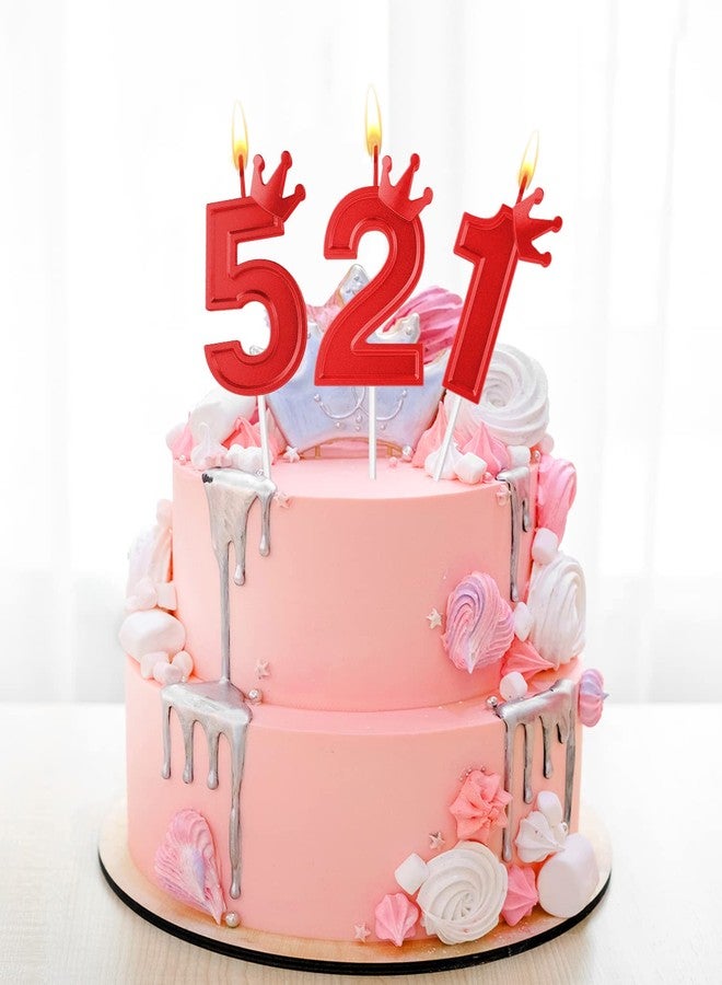 AIEX 3 Inch Birthday Number Candle, Large Birthday Candles 3D Number Candles for Birthday Cakes with Crown Decor Cake Topper Candle for Wedding Valentine Anniversary Festival Party (Red, 6) - Image 5