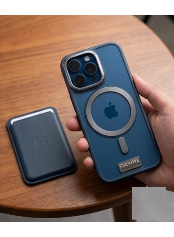 أتش أم سي جراب مقاوم للصدمات متوافق مع MagSafe لهاتف iPhone 15 Pro - بلمسة نهائية شفافة غير لامعة - Image 4