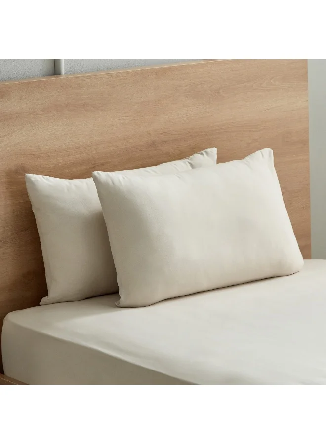 Home Box Derby 2-Piece Solid Microfiber Pillowcase Set - 45x70 cm