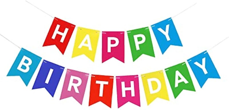 YLmeet Happy Birthday banner background colorful decorations birthday signs party supplies backyard decoration birthday banner bunting multicoloured - Image 2