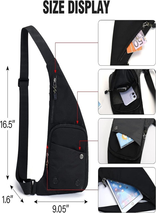Peicees Waterproof Sling Bag Crossbody Bag For Men Women Slim Chest Backpack Man Purse Small Shoulder Bag For Travel Hiking, Army Green - Image 3