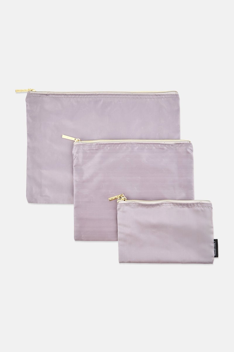 ELLEN TRACY مجموعة أكياس سفر صلبة 3 قطع، لافندر - Image 1