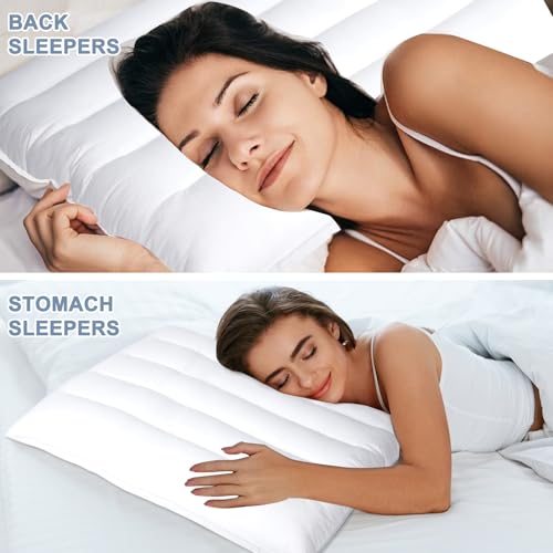MINUPWELL Ultra Flat Pillows for Sleeping Thin, 2.5" Height Ultra Thin Pillows, Slim Bed Pillows for Stomach Sleeper, King Size -18x36 in - 7D Fiber - 1 PC - Image 4