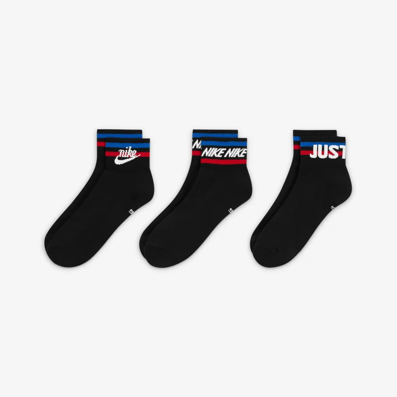 Nike Black Everyday Essential Ankle Socks (3 Pack)  | Best Price UAE