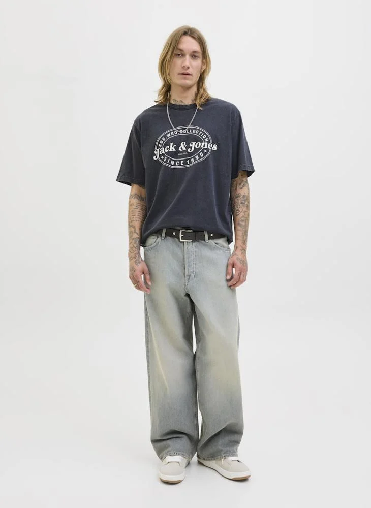 JACK & JONES Jjedover Printed Crew Neck T-Shirt