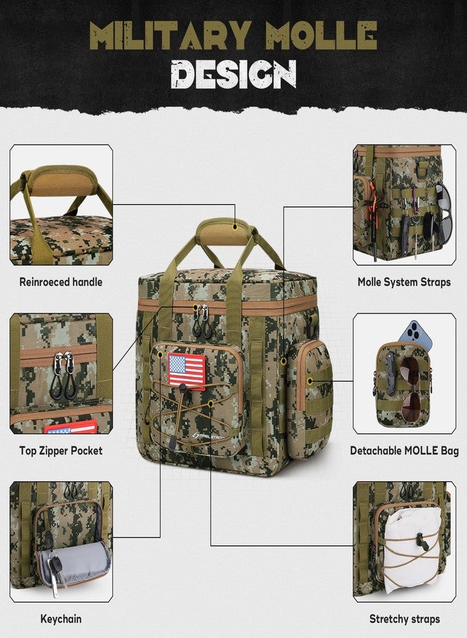 Maelstrom Large Tactical Lunch Box for Men,Insulated Lunch Bag, Leakproof Soft Cooler Bags with Detachable MOLLE Bag,Durable Lunch Tote for Adult Women Work,Picnic,30 Cans/20 L, Camouflage - Image 4