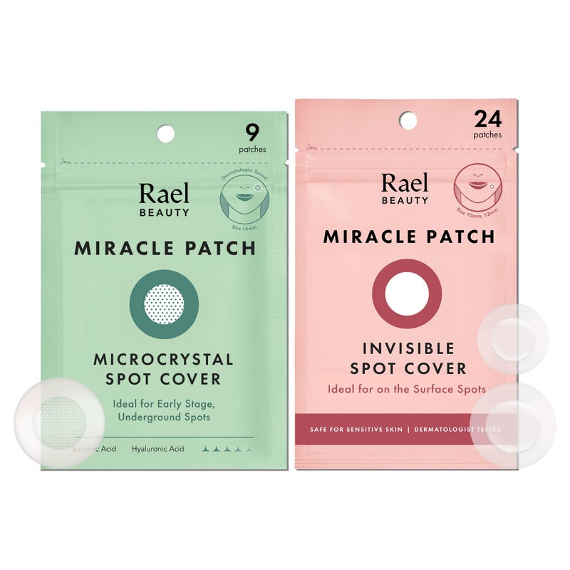 Rael Pimple Patches, Invisible & Microcrystal Spot Cover - Hydrocolloid Acne Pimple Patch for Face, Zit and Blemish, Breakouts, Korean Skin Care (33 Count) - Image 1